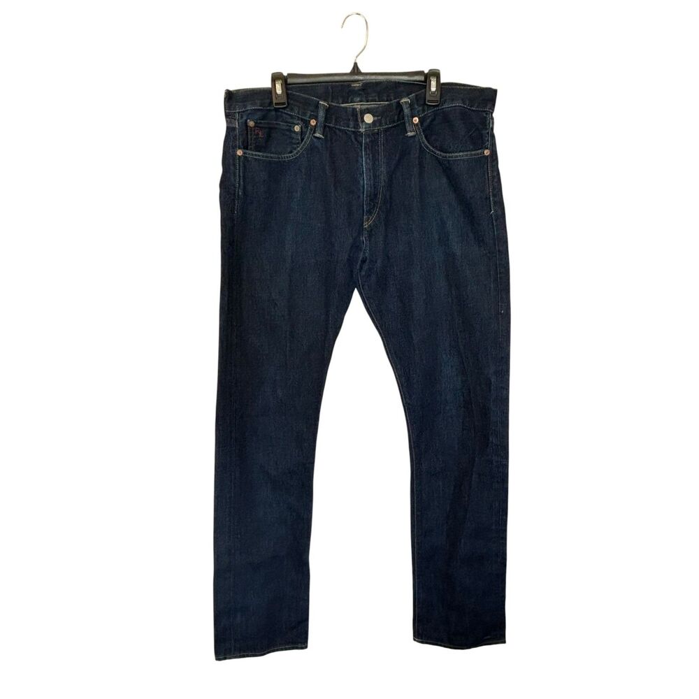 Polo Ralph Lauren Men's Straight Leg Dark Wash Blue Denim Jeans 36/34